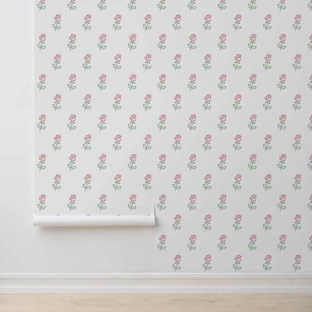 Red Roses, Pattern Of Roses, Flowers Wallpaper (Application)