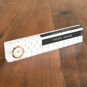 Red Roses, Pattern Of Roses, Your Name Nameplate