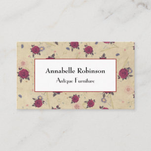 Red roses pattern vintage style business card