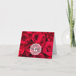 Red Roses Personalised Note Card