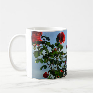 Red roses photo name greetings birthday coffee mug