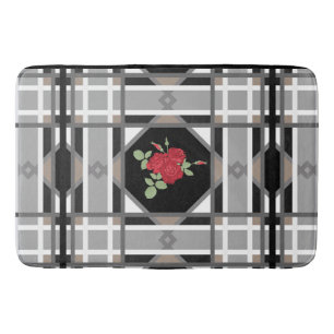 Red roses , retro bath mat