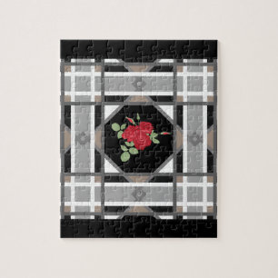 Red roses , retro jigsaw puzzle
