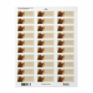 Red Roses Return Address Label