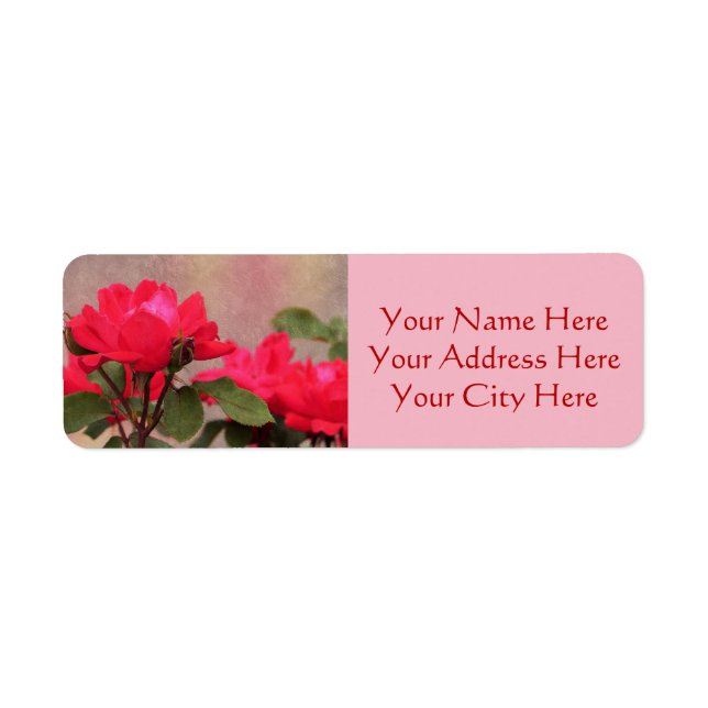 Red Roses Return Address Label (Front)