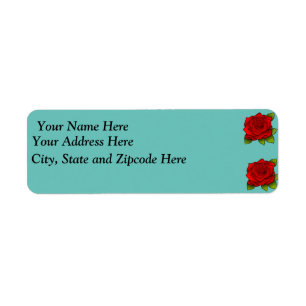 Red Roses Return Address Label