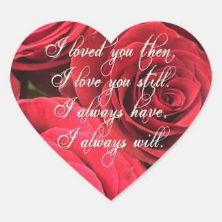 Red Roses Romantic I Loved You Then Heart Sticker