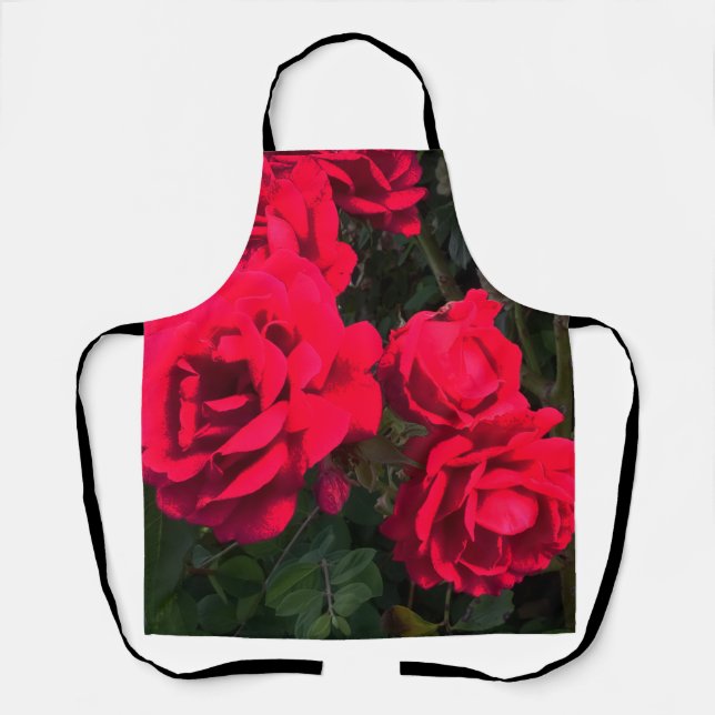 Red Roses Rosarium Apron (Front)