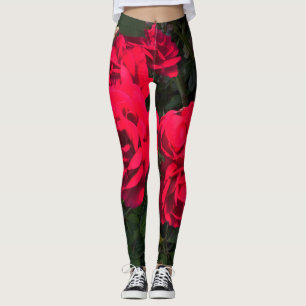 Red Roses Rosarium  Leggings