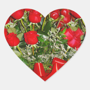 Red Roses,Roses forever_ Heart Sticker