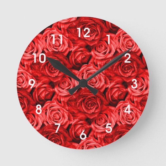 Red Roses Round Clock (Front)