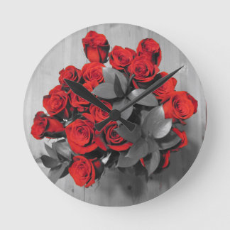 red roses round clock
