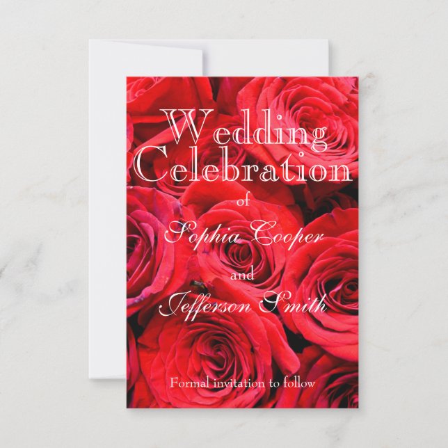 Red Roses Save The Date (Front)