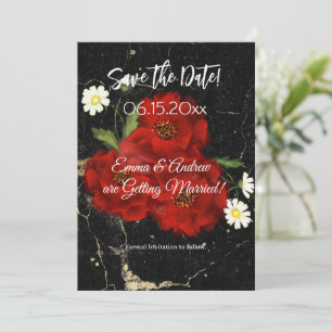 Red Roses Save the Date Card