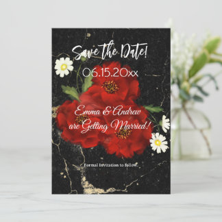 Red Roses Save the Date Card
