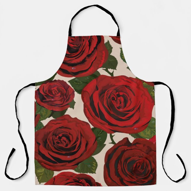 	Red roses. Seamless floral background.  Apron (Front)