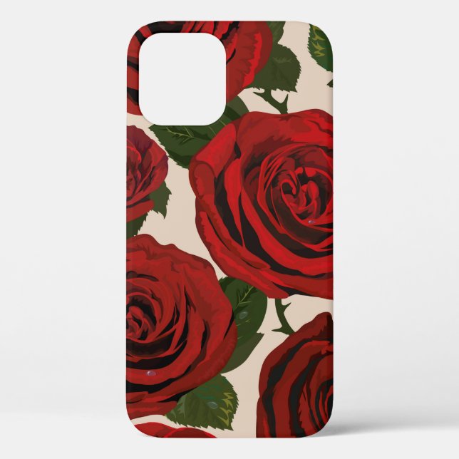 	Red roses. Seamless floral background.  Case-Mate iPhone Case (Back)