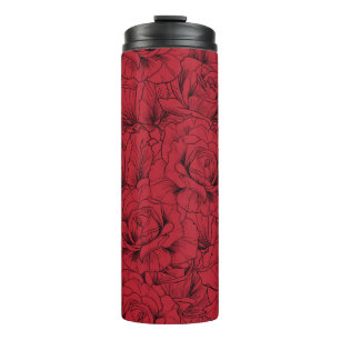 red roses seamless pattern  thermal tumbler