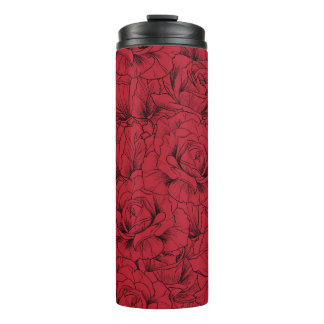 red roses seamless pattern  thermal tumbler