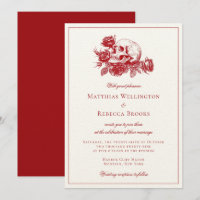 Red Roses Skull Modern Gothic Wedding