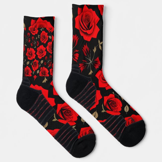 Red roses socks (Right)