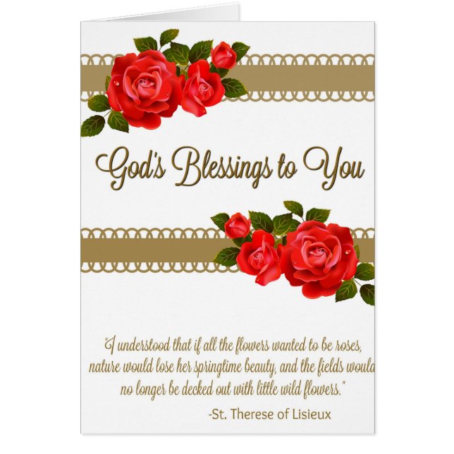 Red Roses Spiritual Bouquet Card w/scripture (Front)