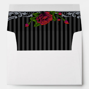  Red Roses,Stripes Gothic Envelope