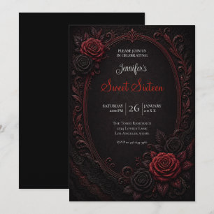 Red Roses Sweet 16 Birthdy Invitation