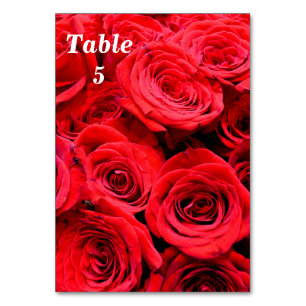 Red Roses Table Number