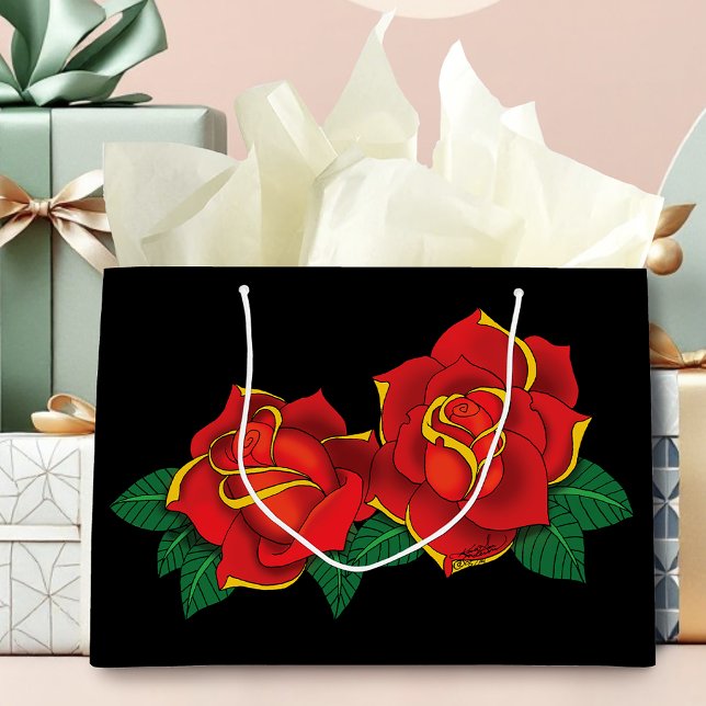 Red Roses Tattoo Large Gift Bag (Creator Uploaded)