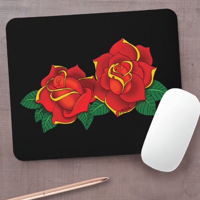 Red Roses Tattoo Mouse Pad (Creator Uploaded)