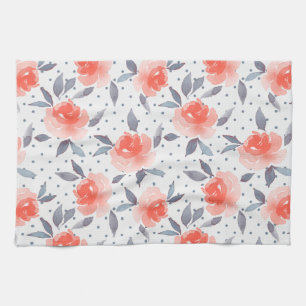 Red roses tea towel