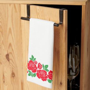 Red Roses Tea Towel