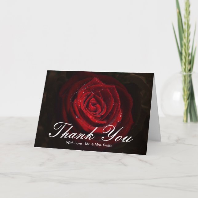 Red Roses Thank You Card (Front)