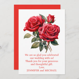 Red Roses Thank You Card