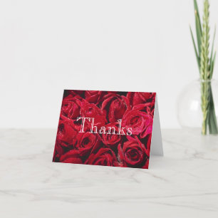 Red Roses Thanks Thank You Card
