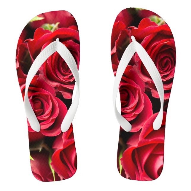 Red roses thongs (Footbed)