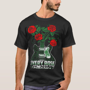Red Roses Thorns and Guitar Quote Idea T-Shirt