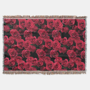 Red Roses Throw Blanket