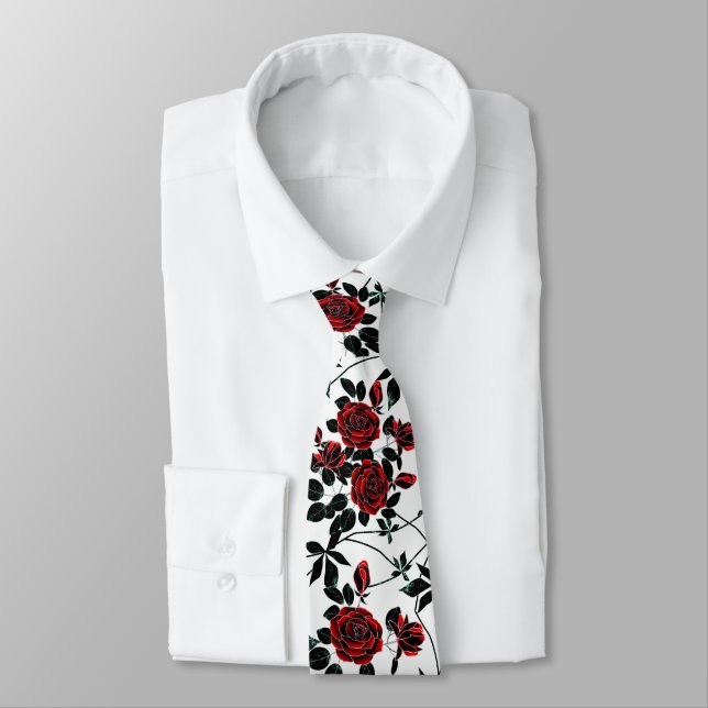 Red roses . tie (Tied)