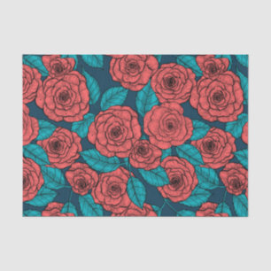 Red roses tissue paper