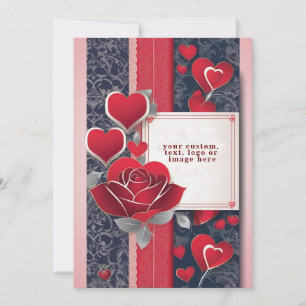 Red Roses Valentine Card - Personalised Romantic