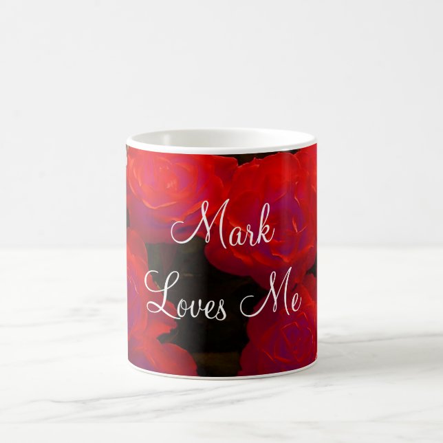 Red Roses Valentine I Mug - Customisable (Center)