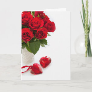 Red roses valentines day holiday card