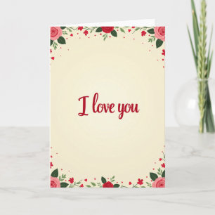 Red Roses Valentines Love Card