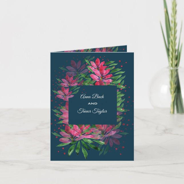 Red Roses Watercolor Hand-painted Invitation (Front)