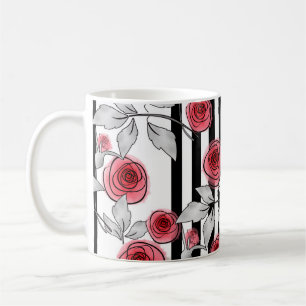 Red roses, watercolor roses coffee mug