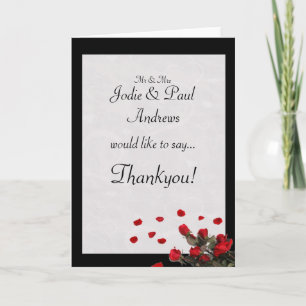 Red Roses Wedding - Engagement Thankyou Thank You Card
