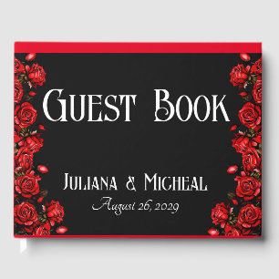 Red Roses Wedding Guest Book