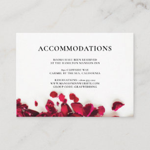 Red Roses Wedding Hotel Accommodation Enclosure Card